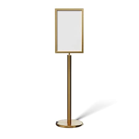 Montour Line Sign Frame Floor Standing 14 x 22 in. V Satin Brass Steel FSE200-1422-V-SB